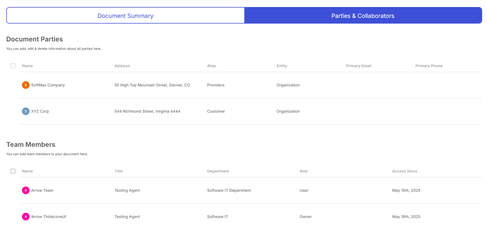 Arrow Document Platform - Entity Recognition